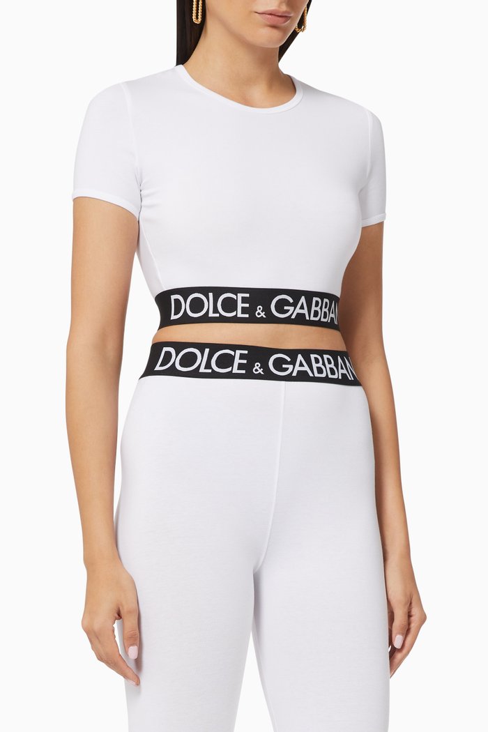 

Logo Top in Cotton Jersey, White