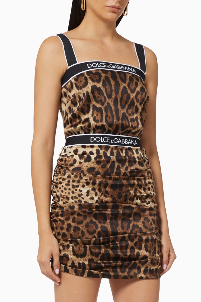 

Diva Leopard Print Dress in Silk, Brown