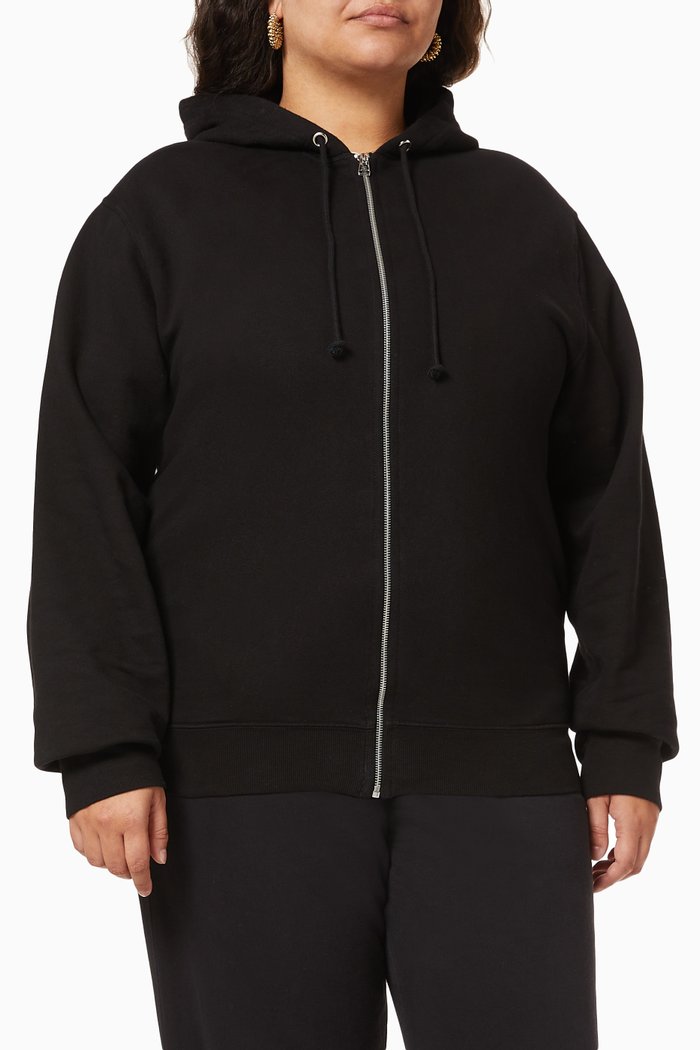 

Boyfriend Zip Hoodie in Cotton, Black
