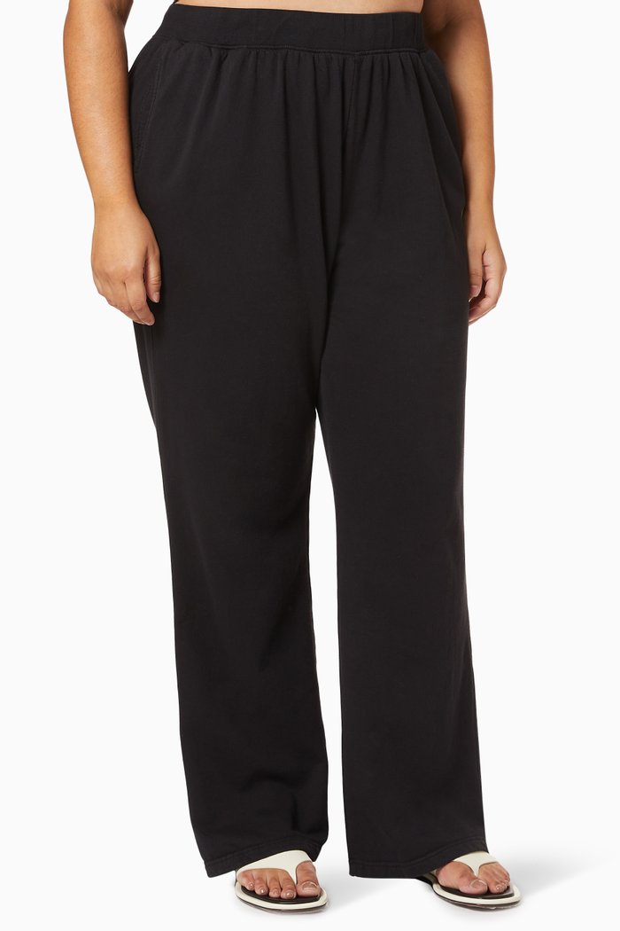 

Wide Leg Sweatpants in Cotton, Black