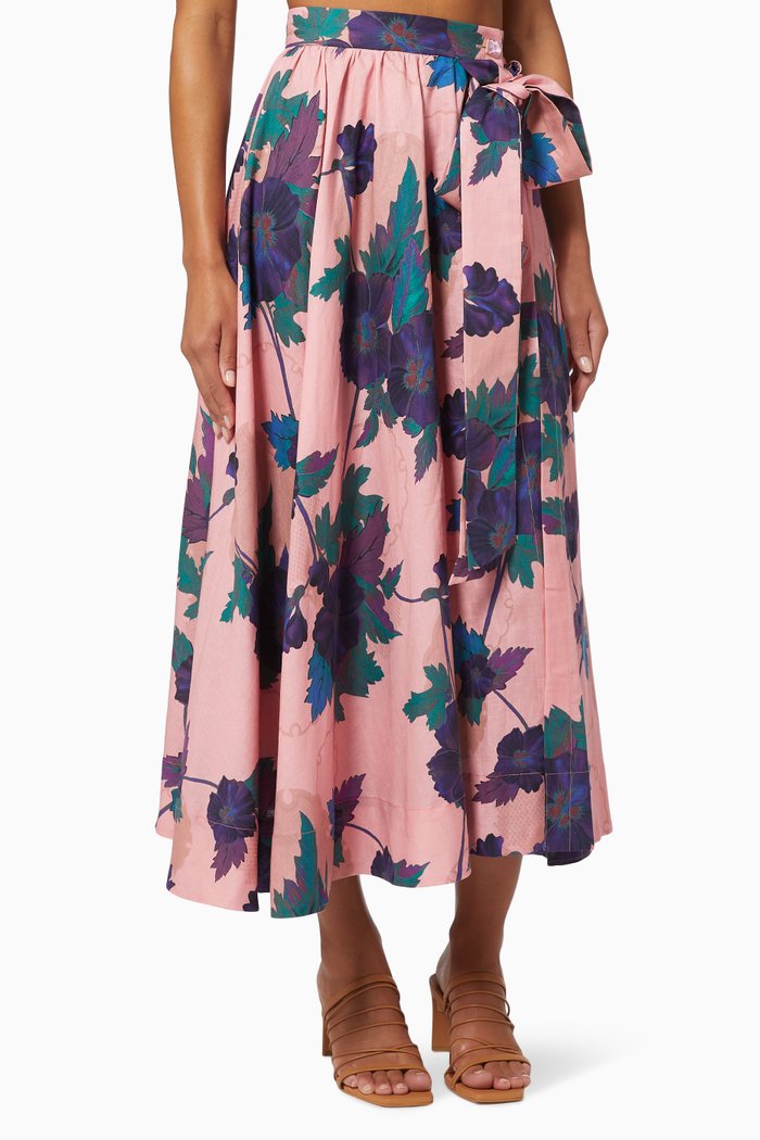Macco Skirt in Silk, Pink