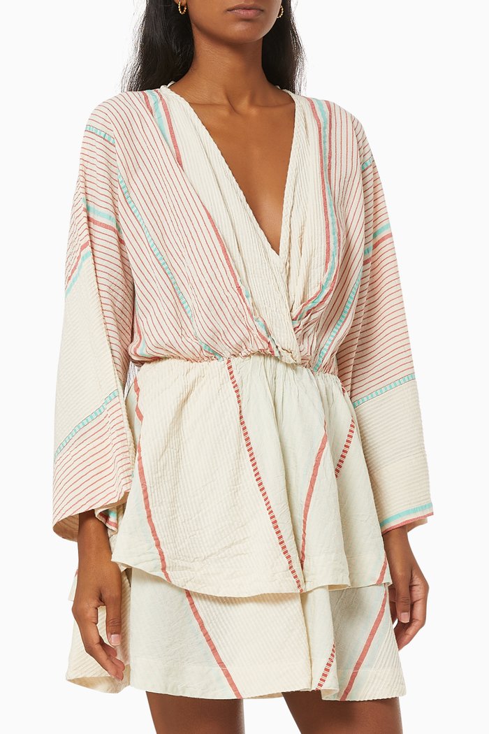 

Zakar Stripe Dress in Cotton, Neutral
