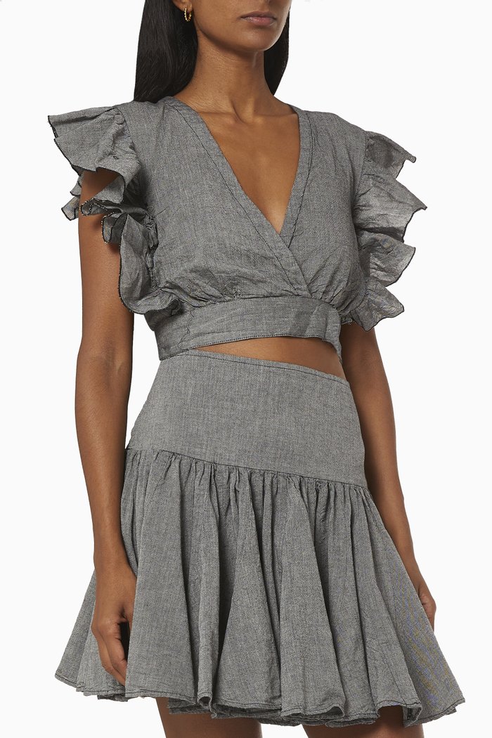 

Zakar Crop Top in Cotton, Black