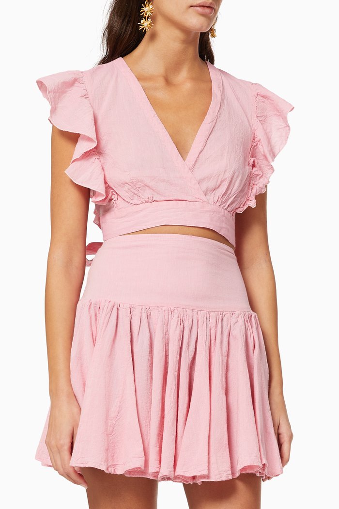 

Zakar Crop Top in Cotton, Pink