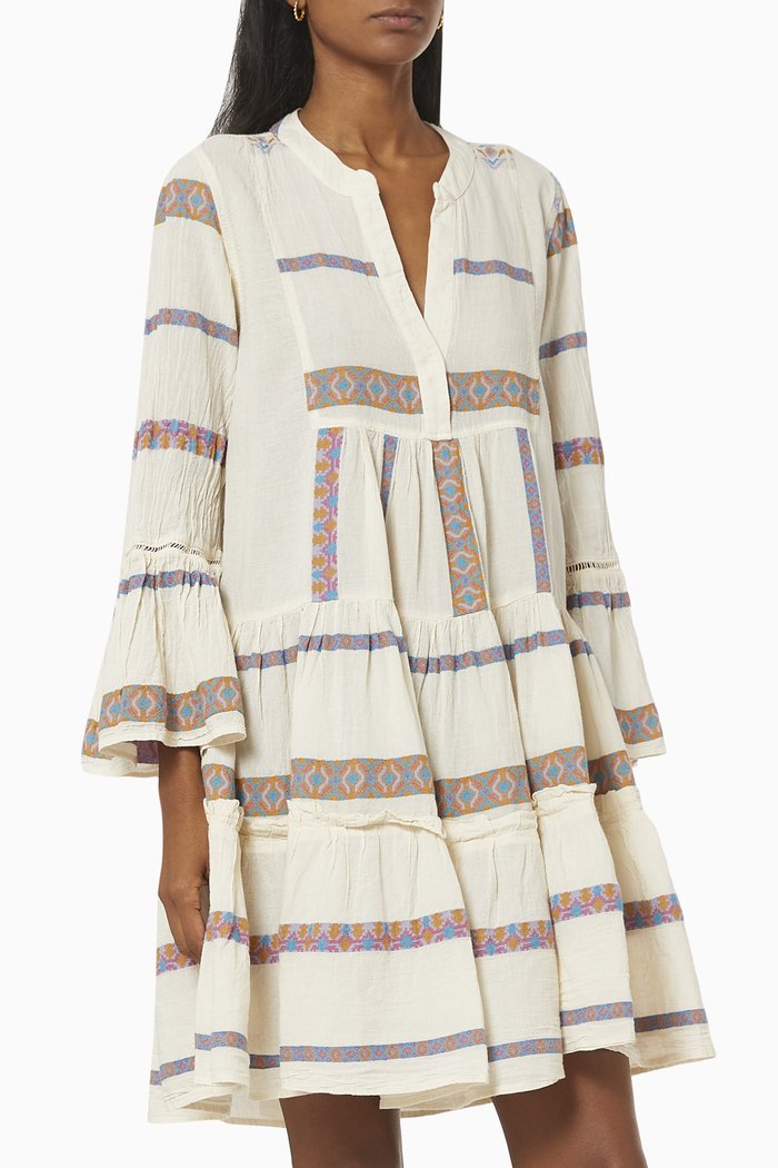 

Zakar Embroidered Dress in Cotton, Multicolour