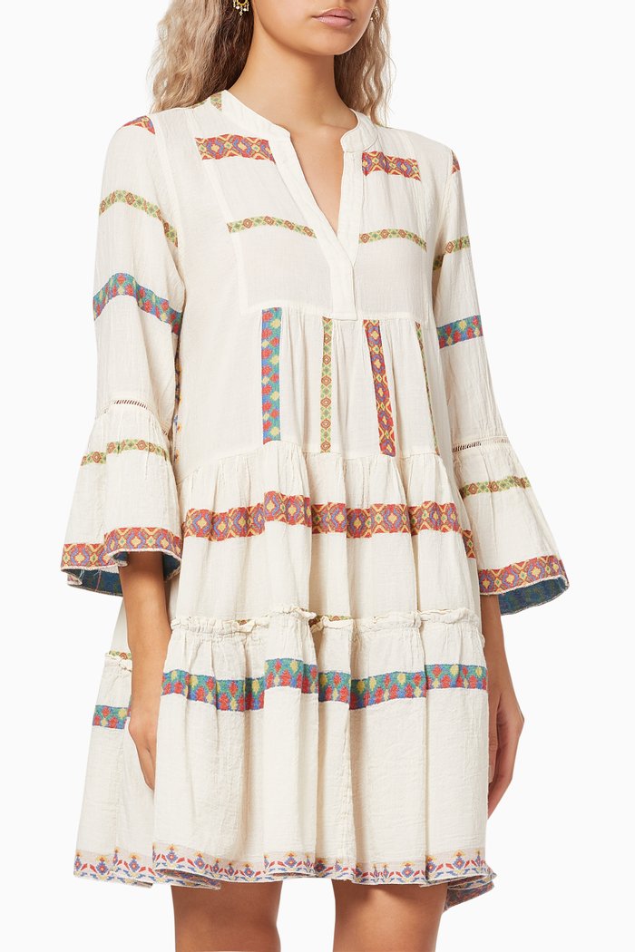 

Zakar Embroidered Dress in Cotton, Red