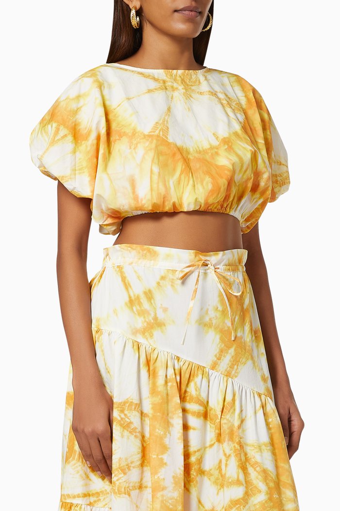 

Tie-dyed Cropped Tee in Cotton, Gold