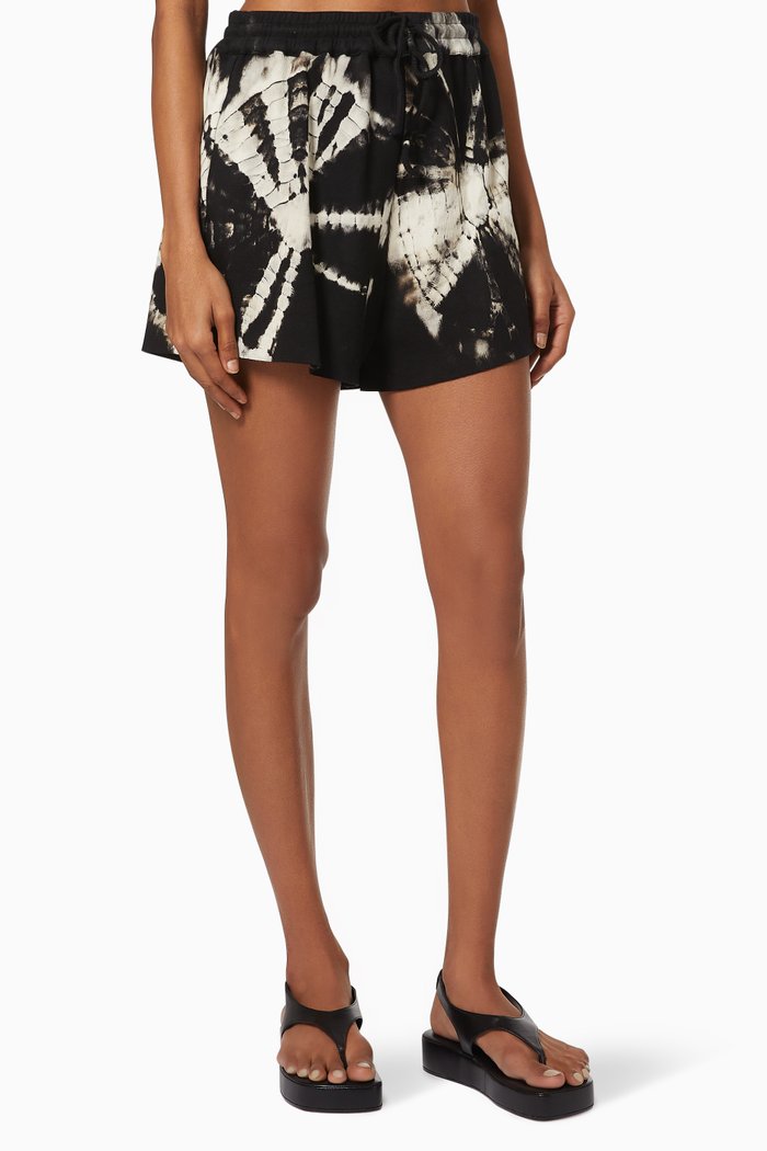 

Tie-dye Shorts in Cotton, Black