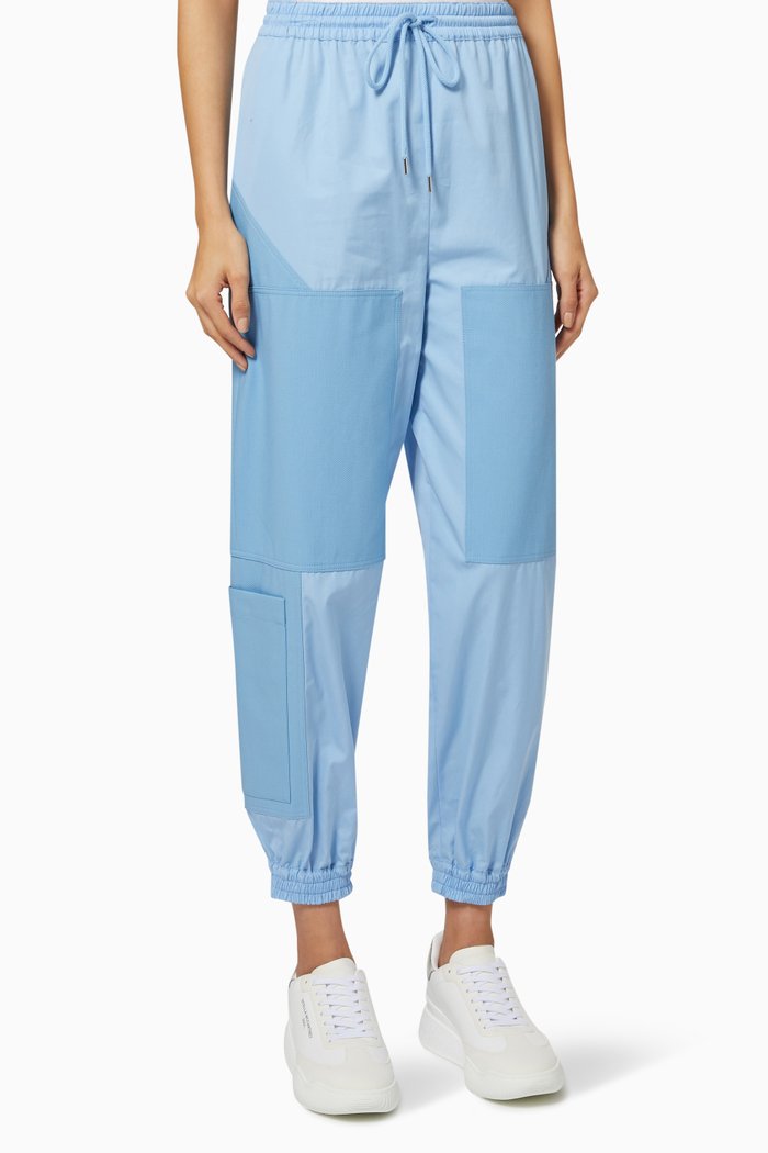 

Kara Patchwork Pants in Organic Cotton, Blue