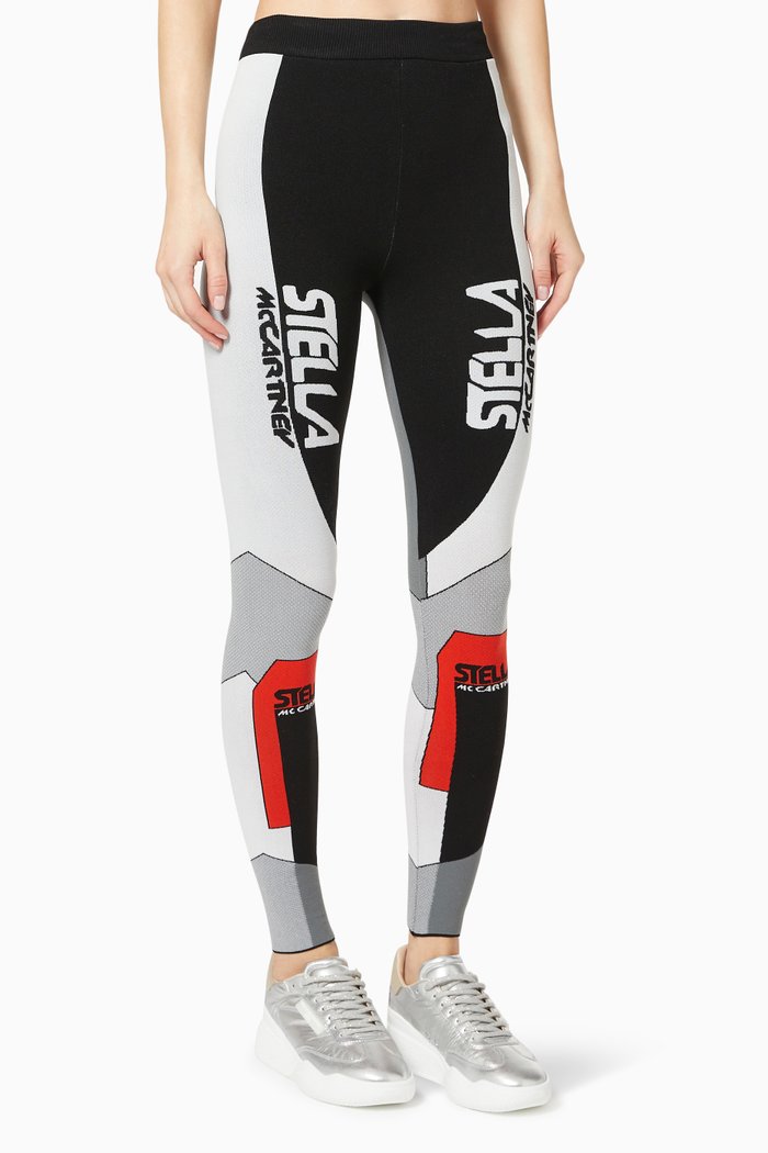 

Stella Sporty Logo Leggings in Stretch Knit, Black