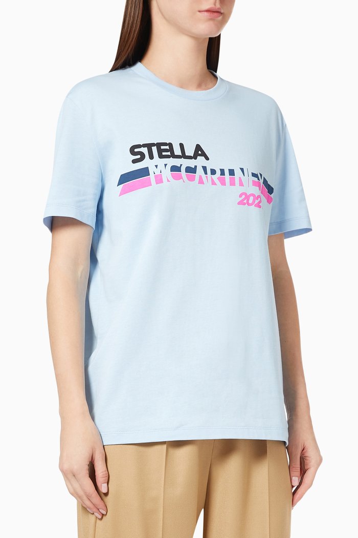 

Stella McCartney 2021 Logo T-Shirt in Organic Cotton, Blue