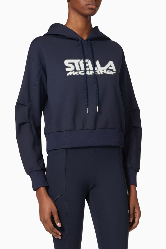 

Scuba Logo Hoodie in Stretch Nylon, Blue