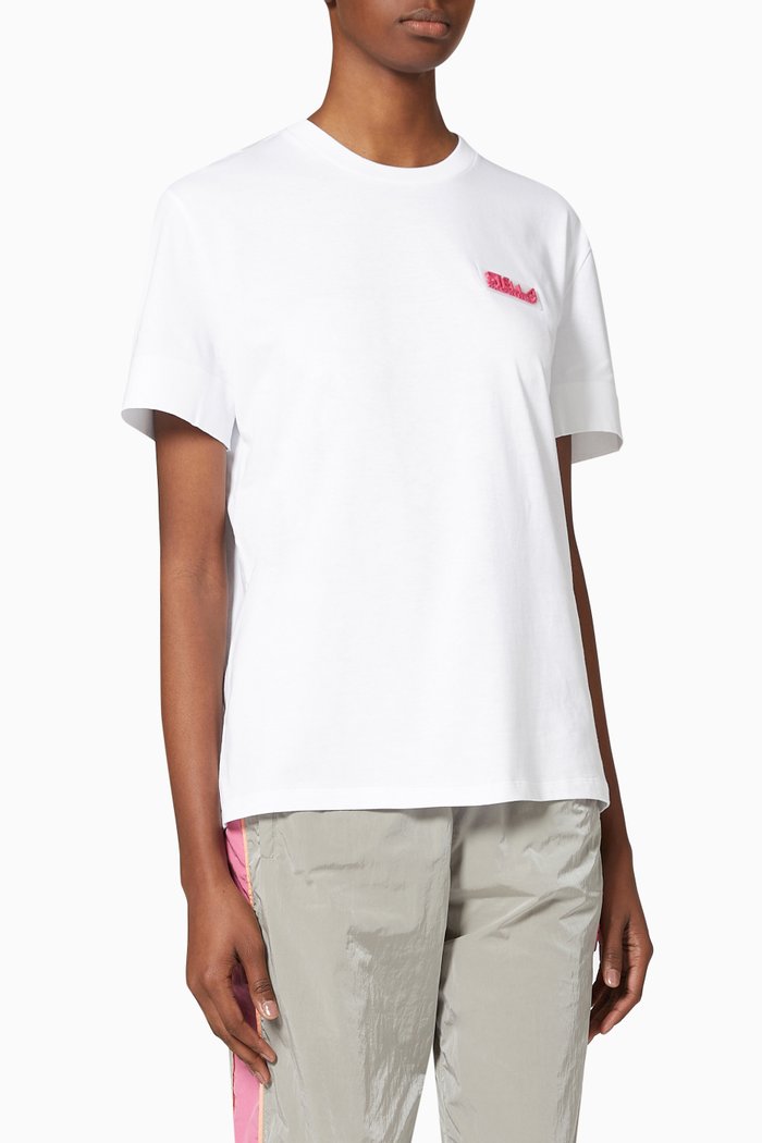 

Rubber Logo Sport Patch T-shirt in Organic Cotton, White