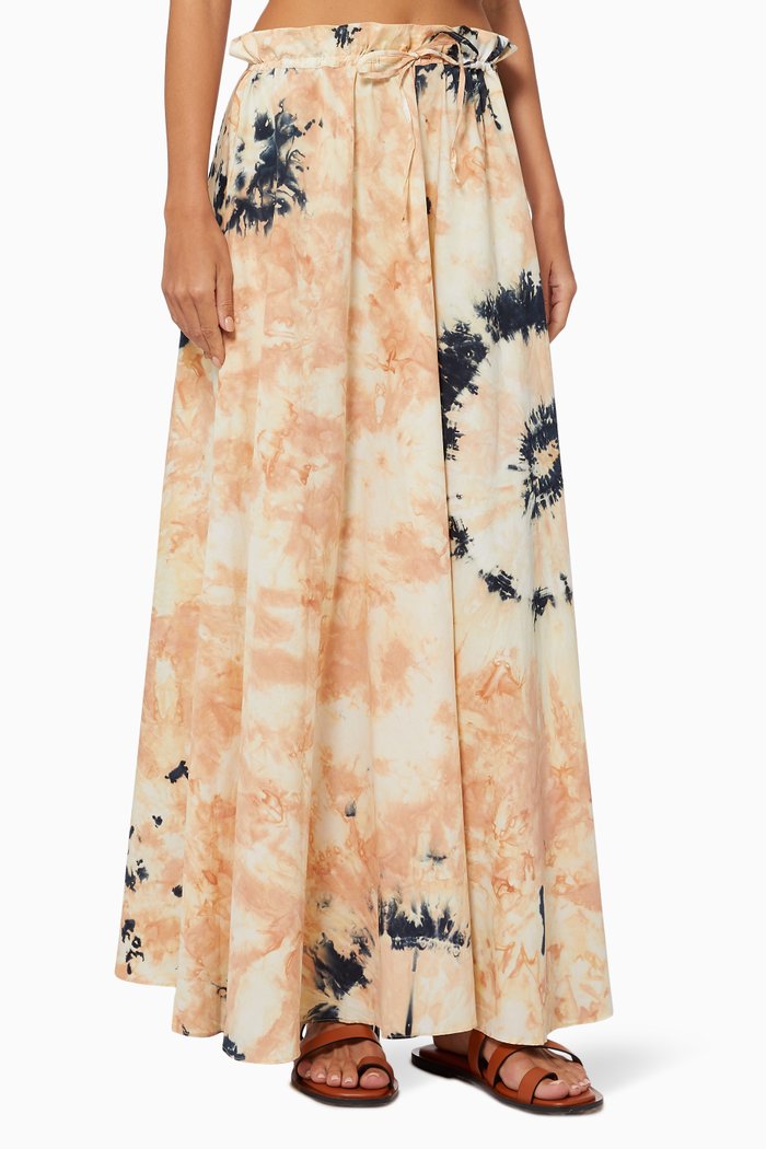 

Tie-dye Maxi Skirt in Cotton, Multicolour