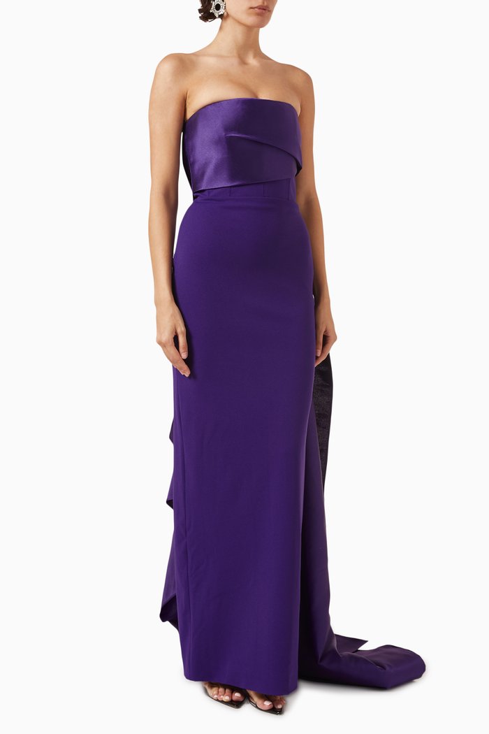 Kinsley Maxi Dress in Twill, Purple