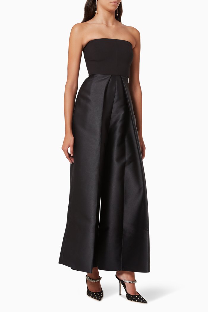 

The Alden Jumpsuit in Twill & Crepe, Black