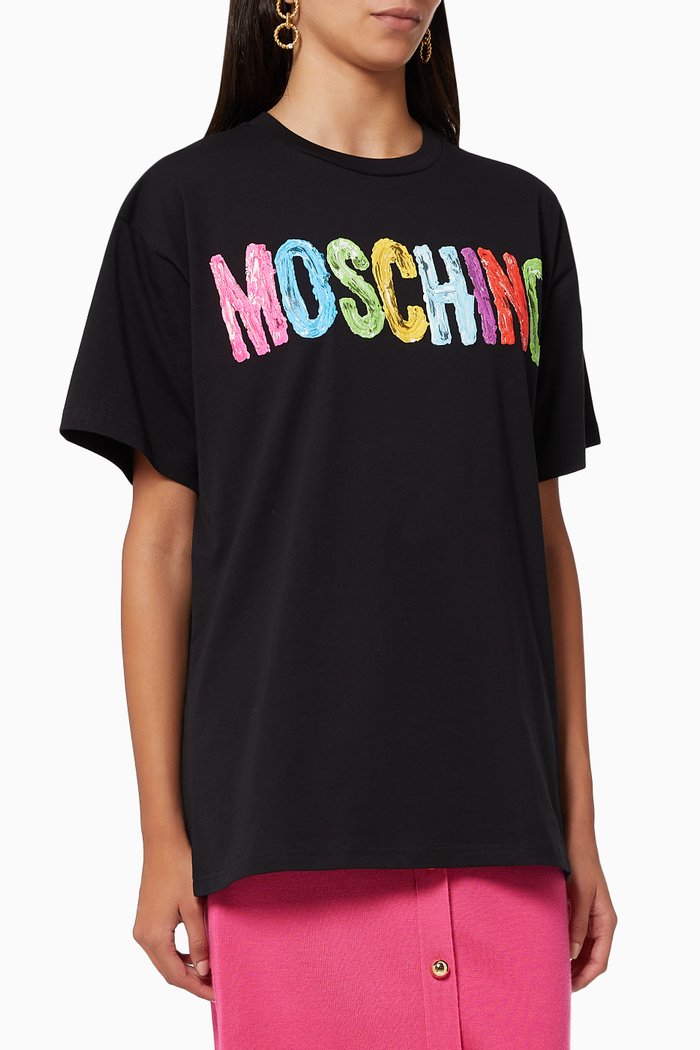 

Colourful Logo T-shirt in Cotton, Black