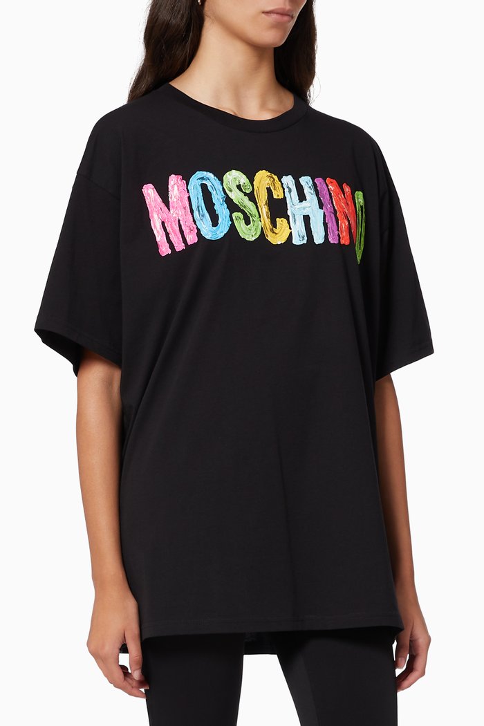 

Colourful Logo T-shirt in Cotton, Black