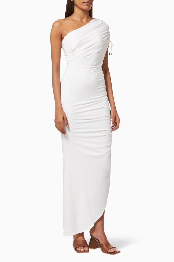 

Cindy One-shoulder Dress, White