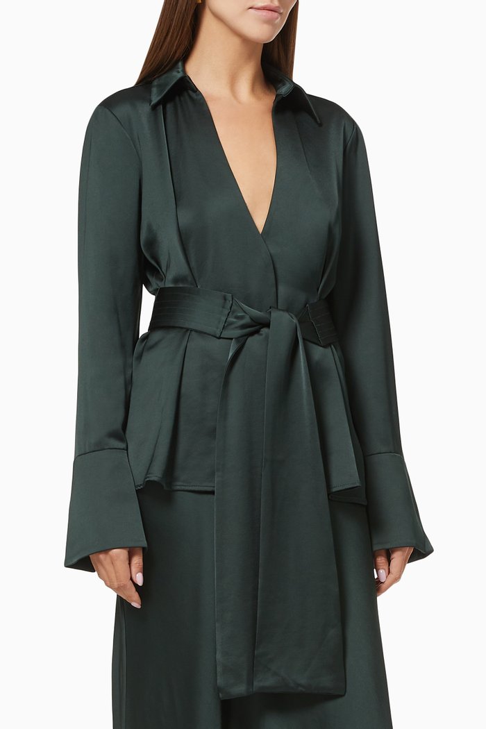 

Dahlia Top in Crepe, Green