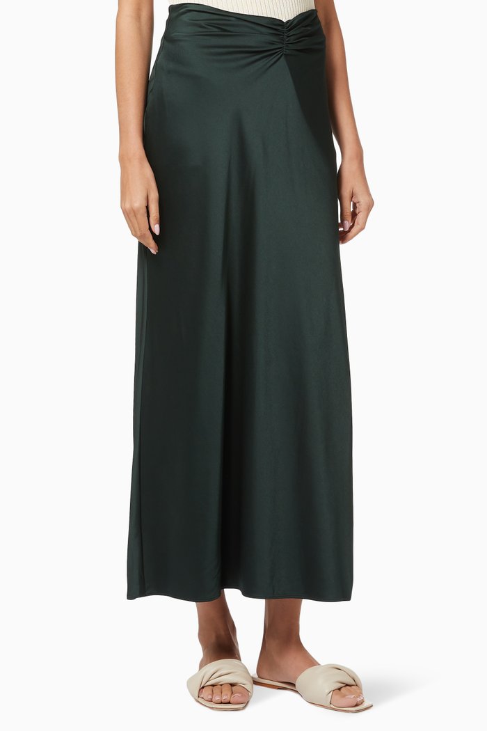 Dahlia Skirt in Crepe, Green