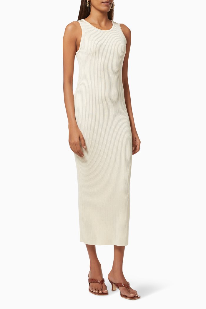 

Sofia Knit Dress in Viscose, Neutral