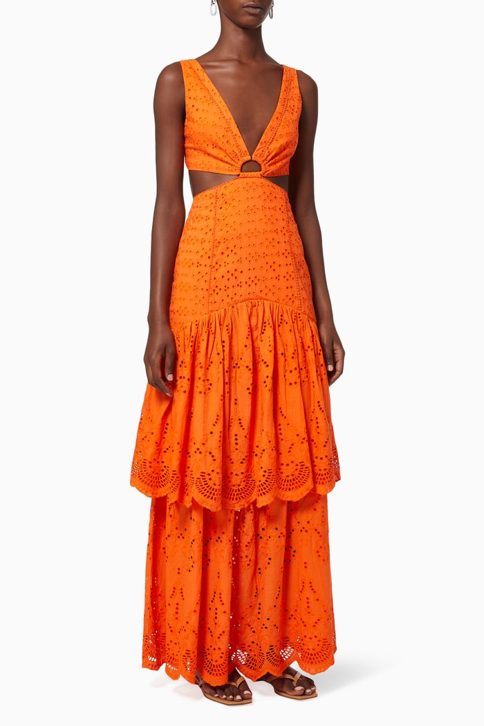 

Juliette Dress in Cotton, Orange
