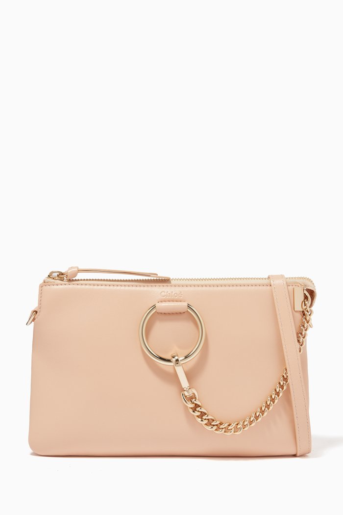 

Small Faye Soft Zippered Shoulder Bag in Supple Lambskin, Pink