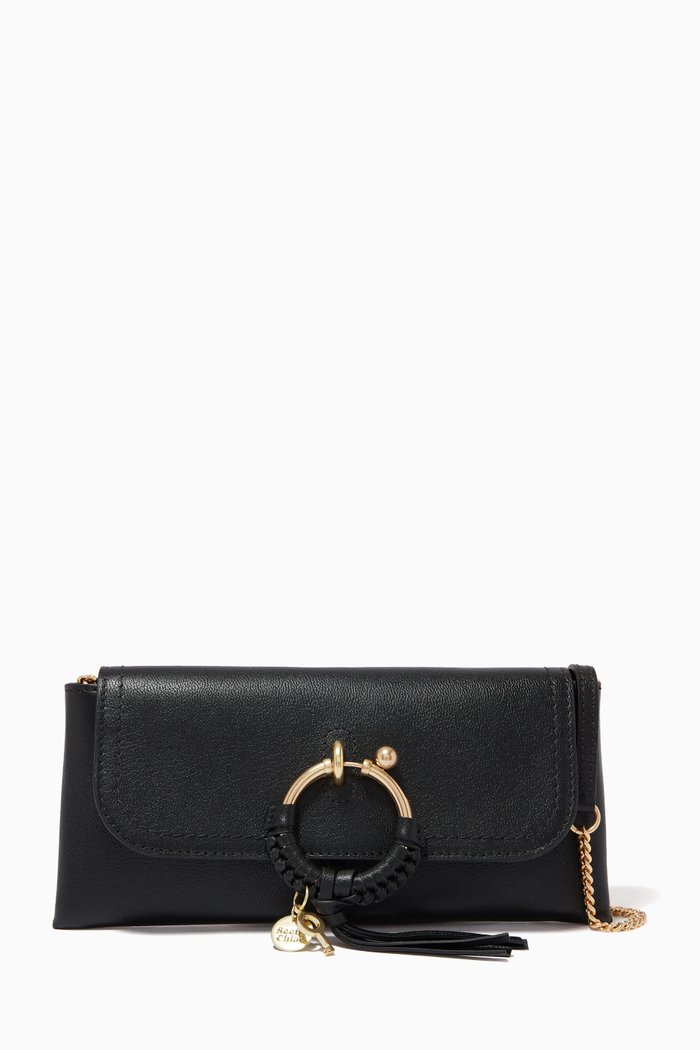 

Joan Evening Bag in Grained Calf Leather, Black