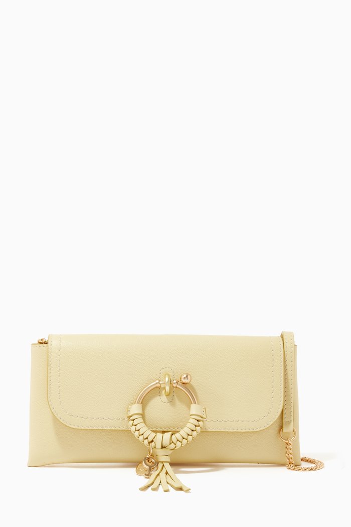 

Joan Evening Bag in Grained Calf Leather, Yellow