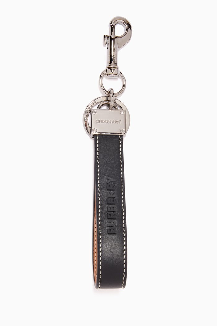 

Loop Charm Key Ring in Leather, Black