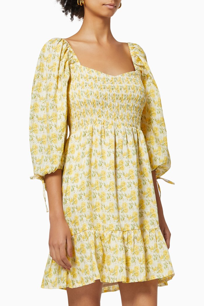 

Romina Mini Dress in Linen, Neutral