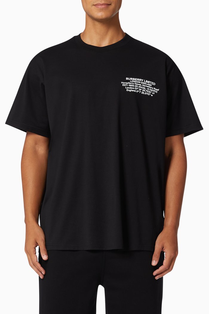 

Oversized T-shirt with Location in Cotton, Black