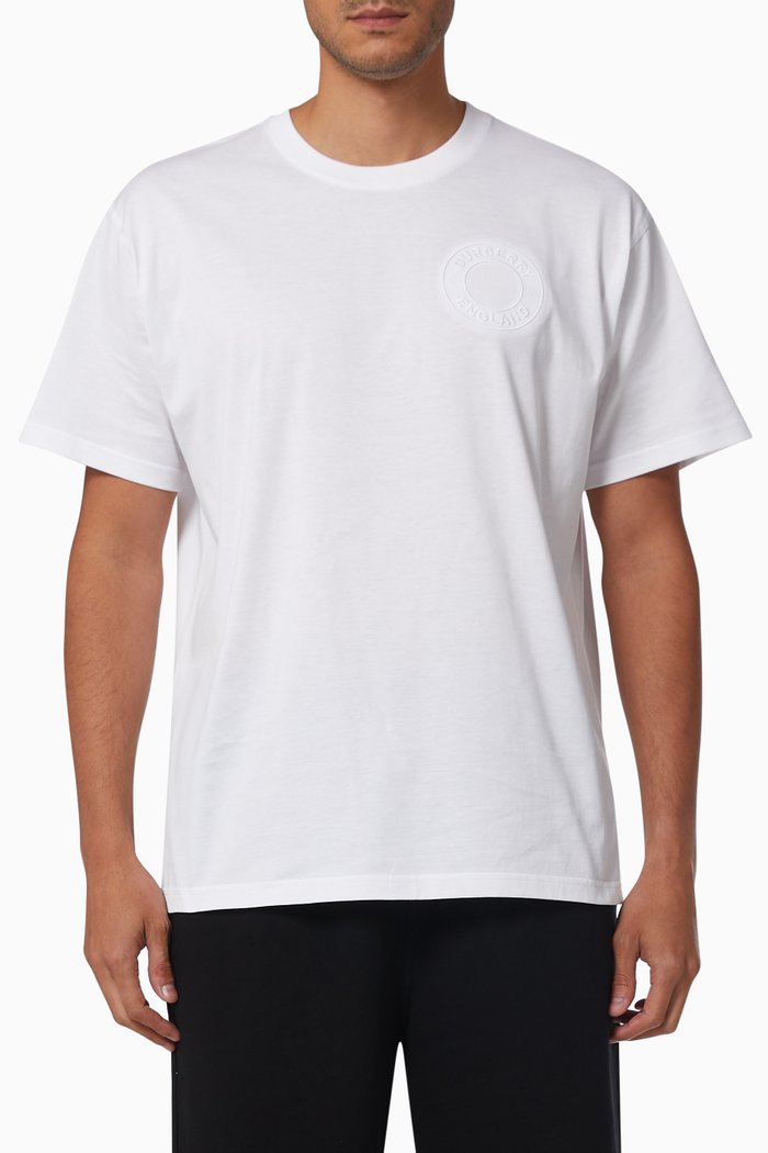 Oversized T-shirt with Logo Graphic in Cotton, White