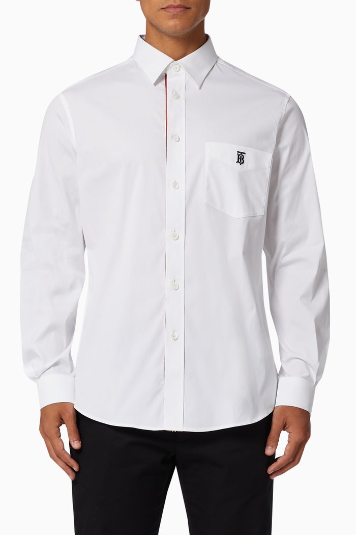 

Monogram Motif Shirt in Technical Cotton, White