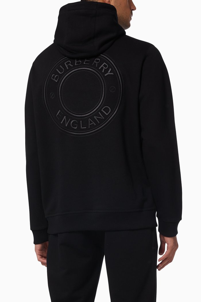 

Hoodie with Logo Graphic in Cotton, Black