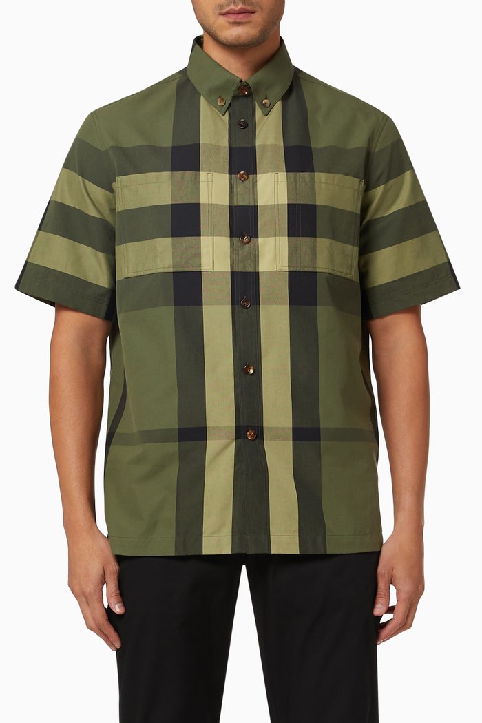 

Check Shirt in Cotton, Green