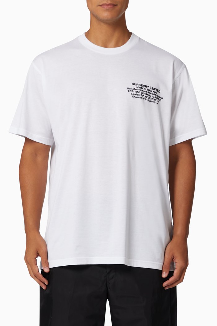 

Oversized T-shirt with Location in Cotton, White