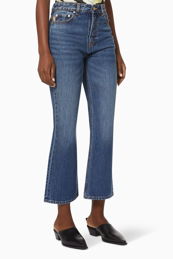 

Cropped Jeans in Heavy Denim, Blue