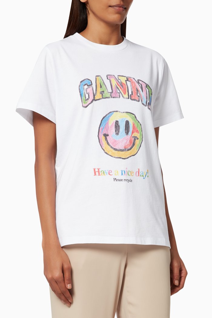 Smiley T-shirt in Cotton Jersey, White