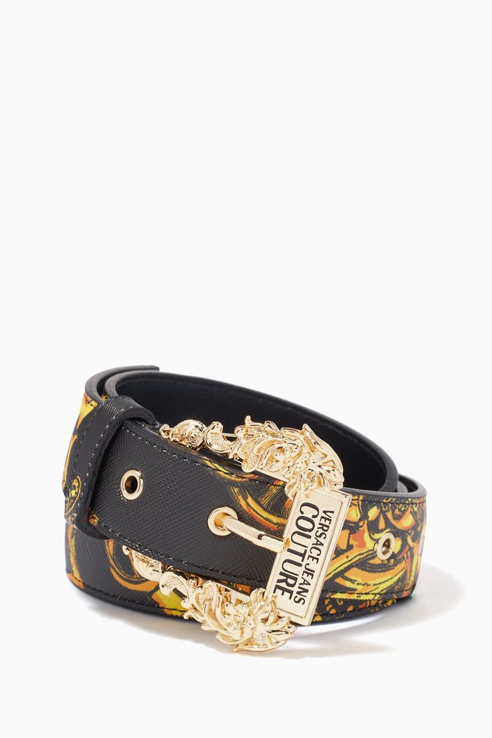 

Couture 1 Belt in Logo Baroque Printed Leather, Black
