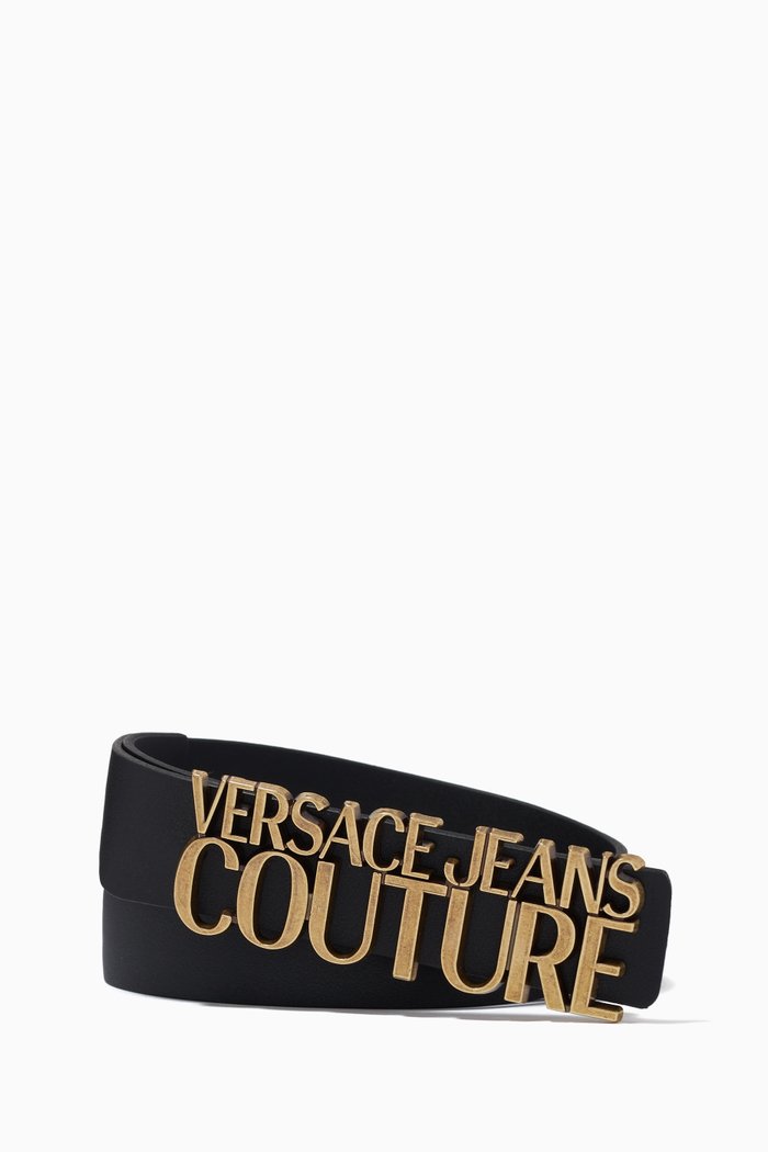 

Logo Belt in Leather, Black