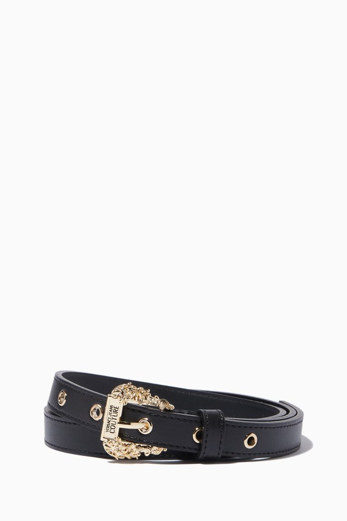 

Chunky Buckle Belt in Nappa Leather, Black
