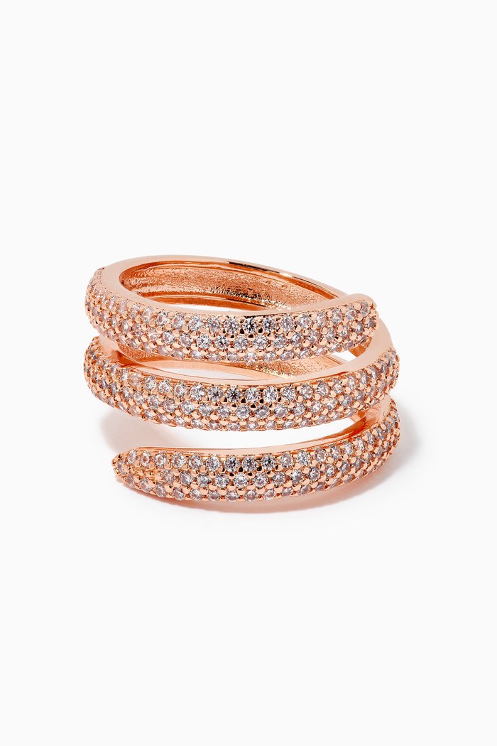 

Triple Swirl CZ Ring, Rose gold