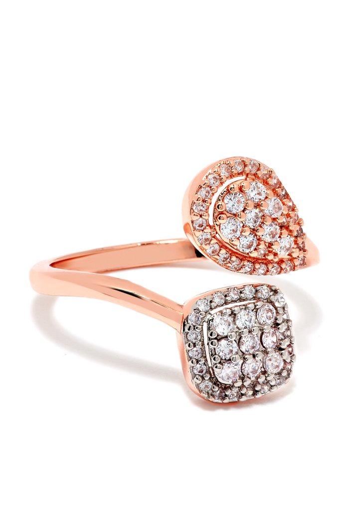 

CZ Pear & Cushion Open Ring, Multicolour