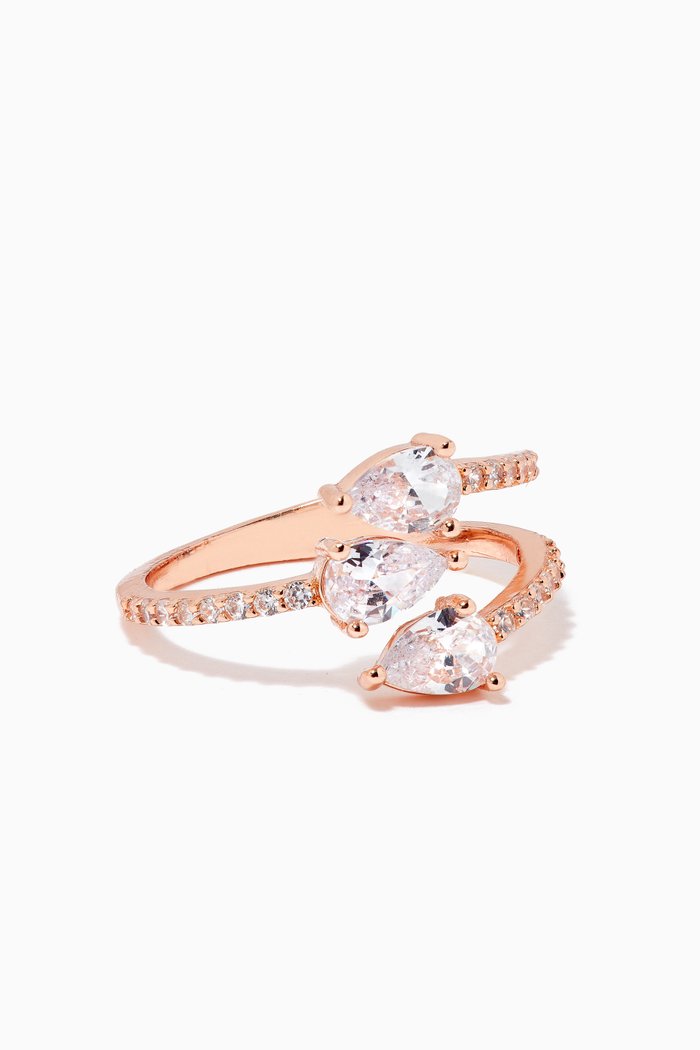 

CZ Pear Claw Ring, Rose gold