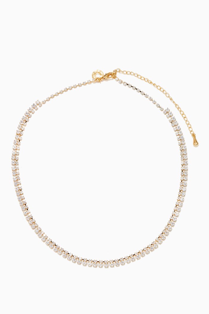 

CZ Tennis Collar Necklace, Gold