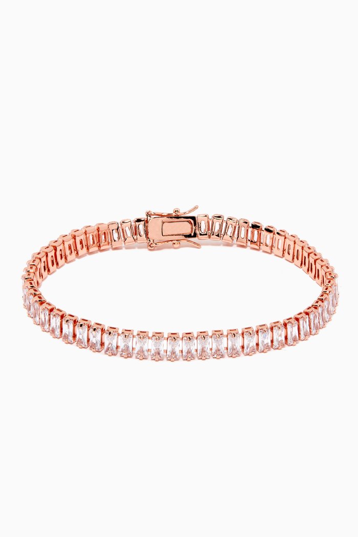 

Baguette CZ Stone Choker, Rose gold