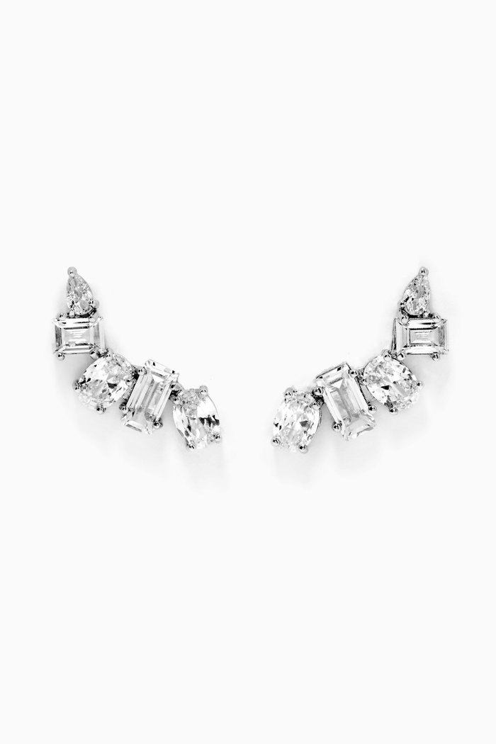 

Baguette CZ Curved Crawlers, Silver