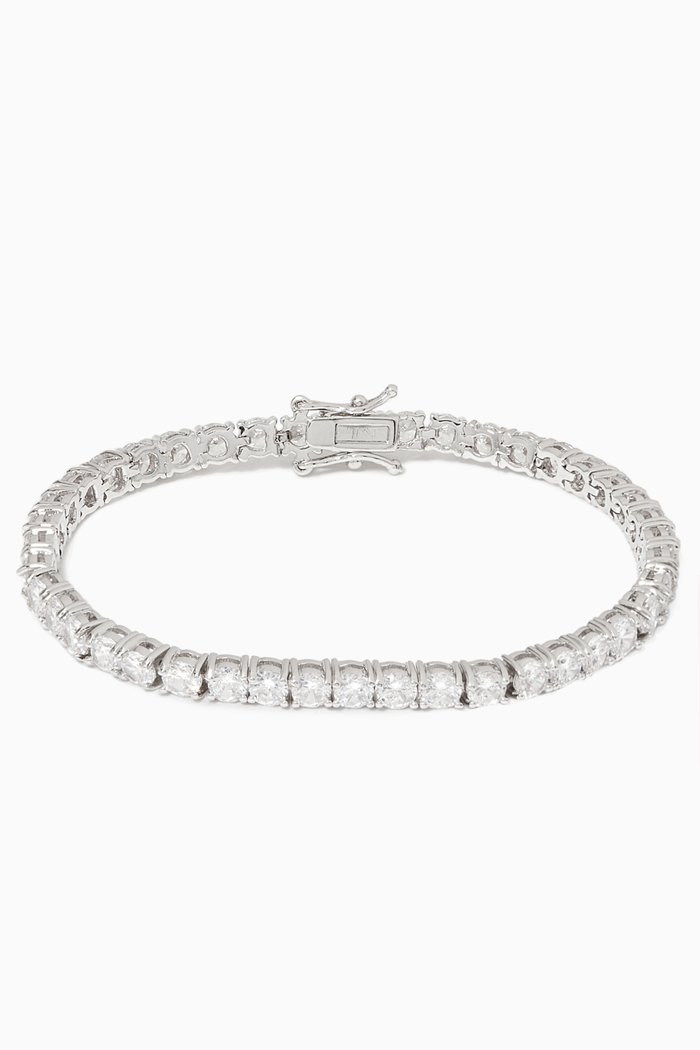 

Cushion CZ Tennis Bracelet, Silver